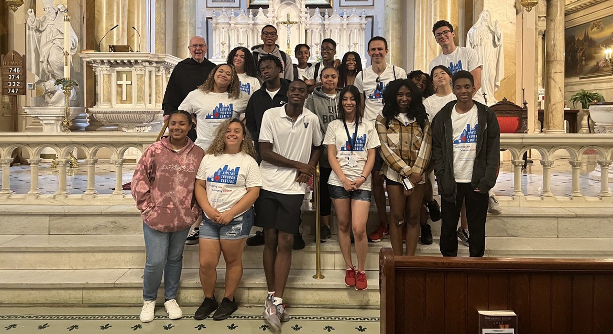 The summer 2022 student participants pose for a group picture in St. Thomas of Villanova church. The summer 2022 student participants pose for a group picture in St. Thomas of Villanova church.