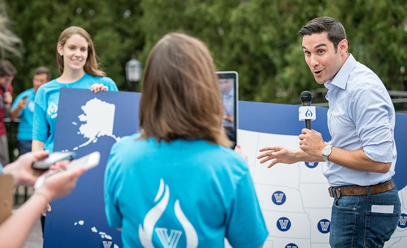 Communication alum Keith Jones talks during 1842 Day. Communication alum Keith Jones talks during 1842 Day.