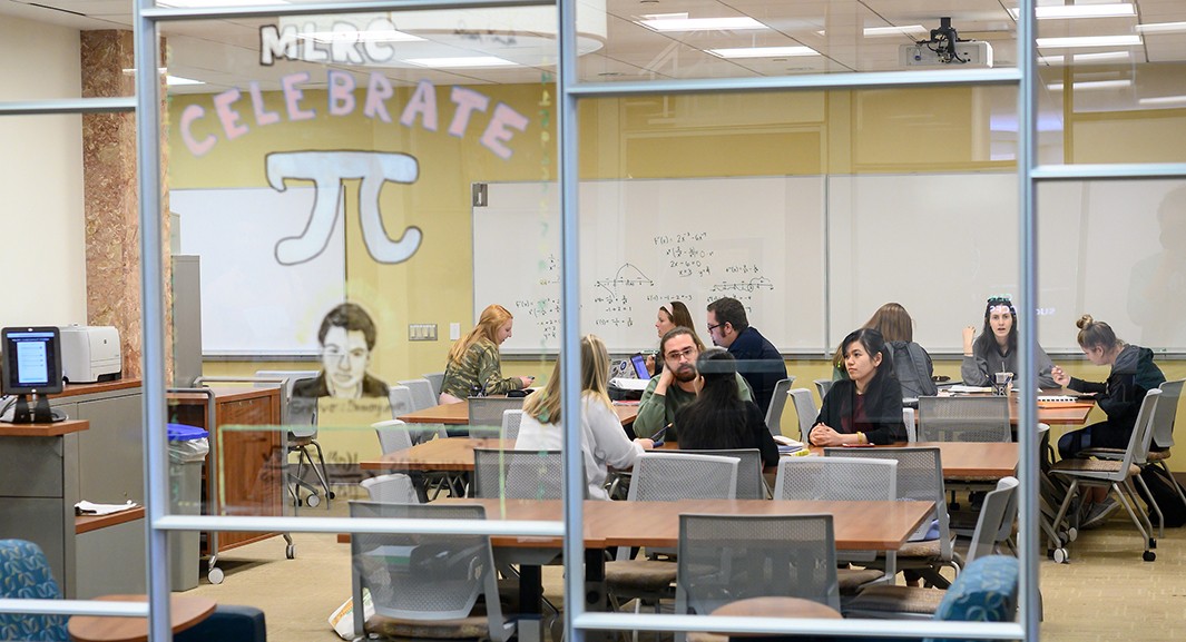 Math Learning Resource Center Students working in the Math Learning Resource Center