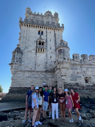 Students and leaders from both Villanova University and Merrimack College visit Belém Tower