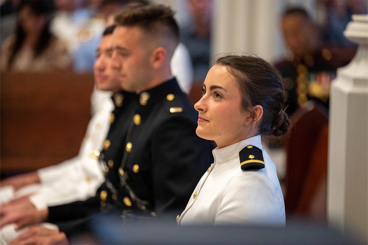 nursing-rotc Nursing student in her ROTC regalia at service