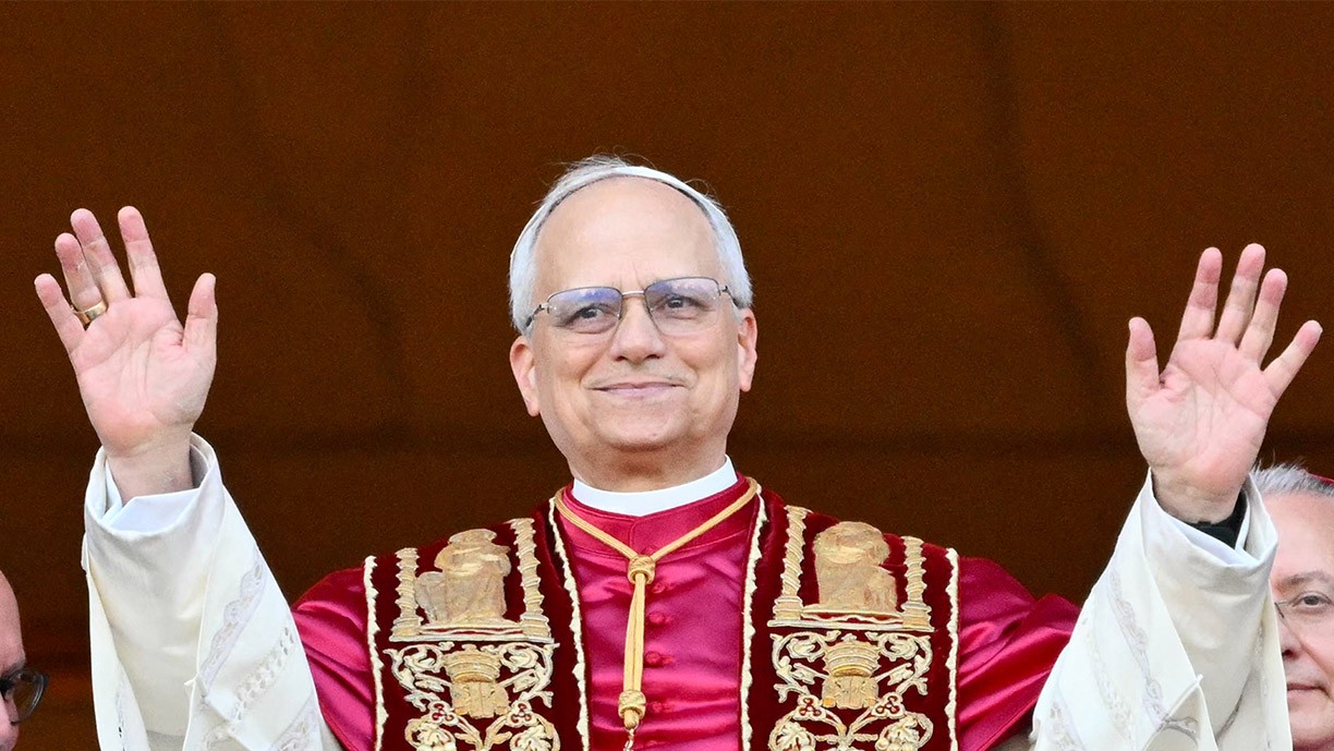 Pope Leo XIV - Photo Credit Getty Images Pope Leo XIV raises his hands.