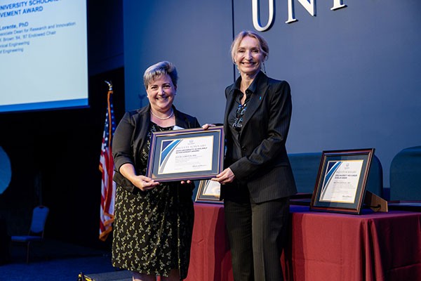 Amanda M. Grannas, PhD, Vice Provost for Research and Chief Research Officer and Sylvie Lorente, PhD