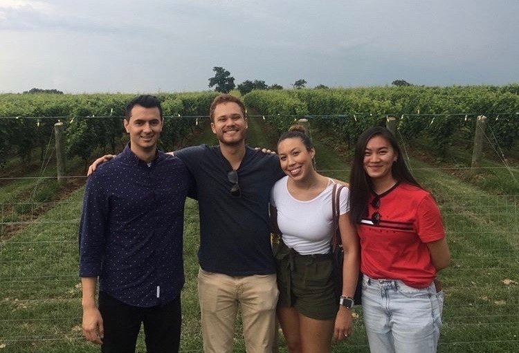 Dave Secor Steven Chaplar ’19, David Secor ’19, Claudia Espinoza ’19 CLAS and Creighton Ward (a student from Bryn Mawr College)