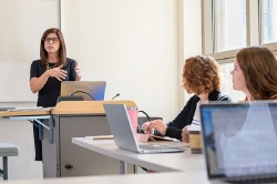 Nursing-classroom-students Dr. Jennifer Yost teaching a class of nursing students