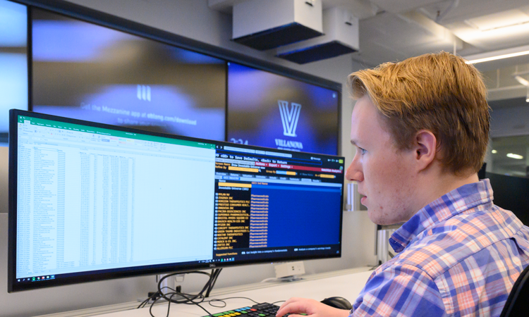 Student sitting at monitor