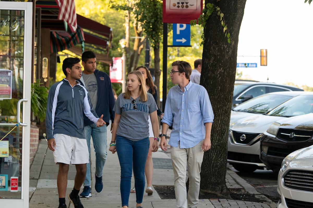 Villanova Students Walk Down Lancaster Avenue
