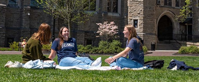 Image of Villanova students talking on campus